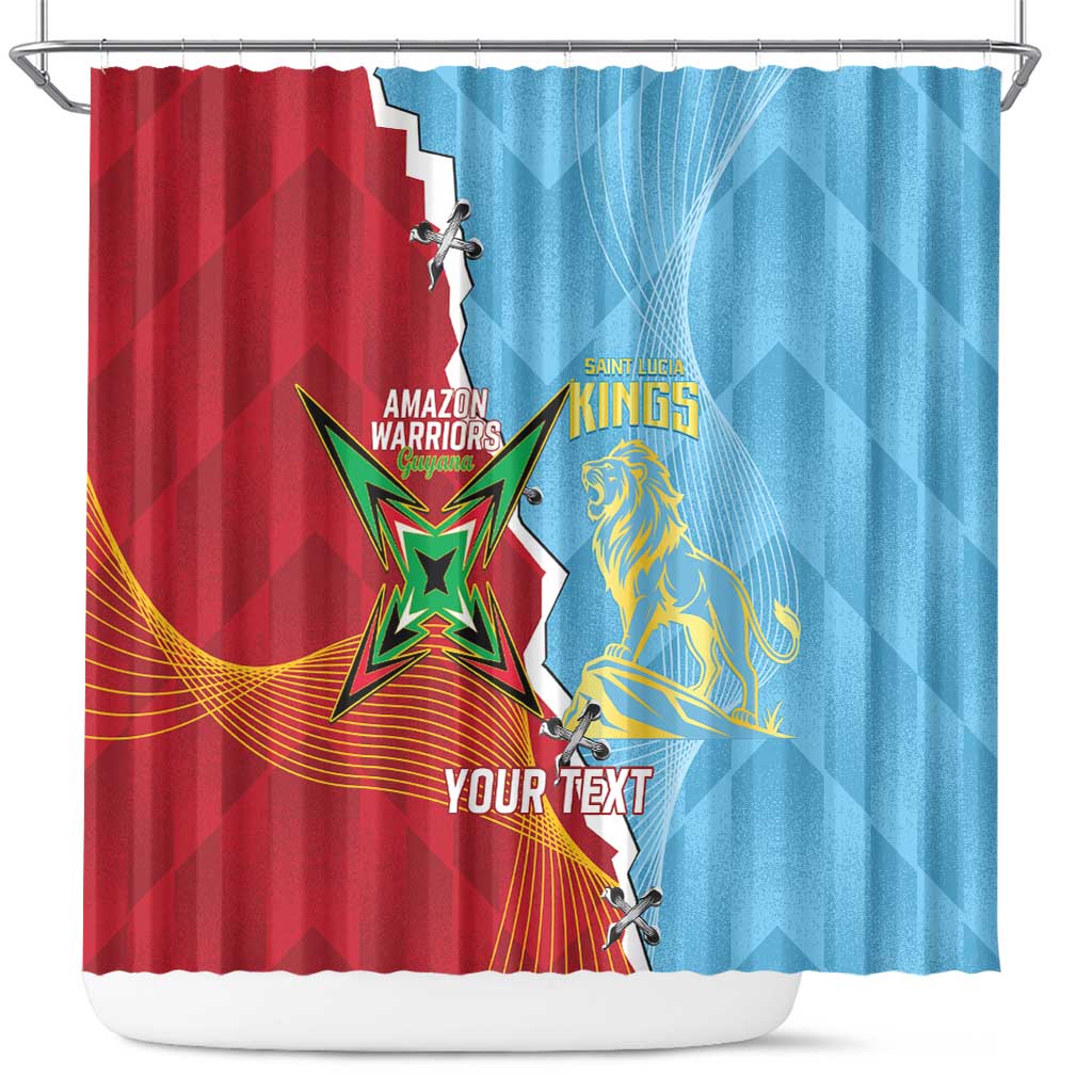 Saint Lucia and Guyana Cricket Personalized Shower Curtain Kings Amazon Warriors Together - Wonder Print Shop