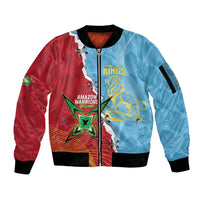 Saint Lucia and Guyana Cricket Personalized Sleeve Zip Bomber Jacket Kings Amazon Warriors Together - Wonder Print Shop
