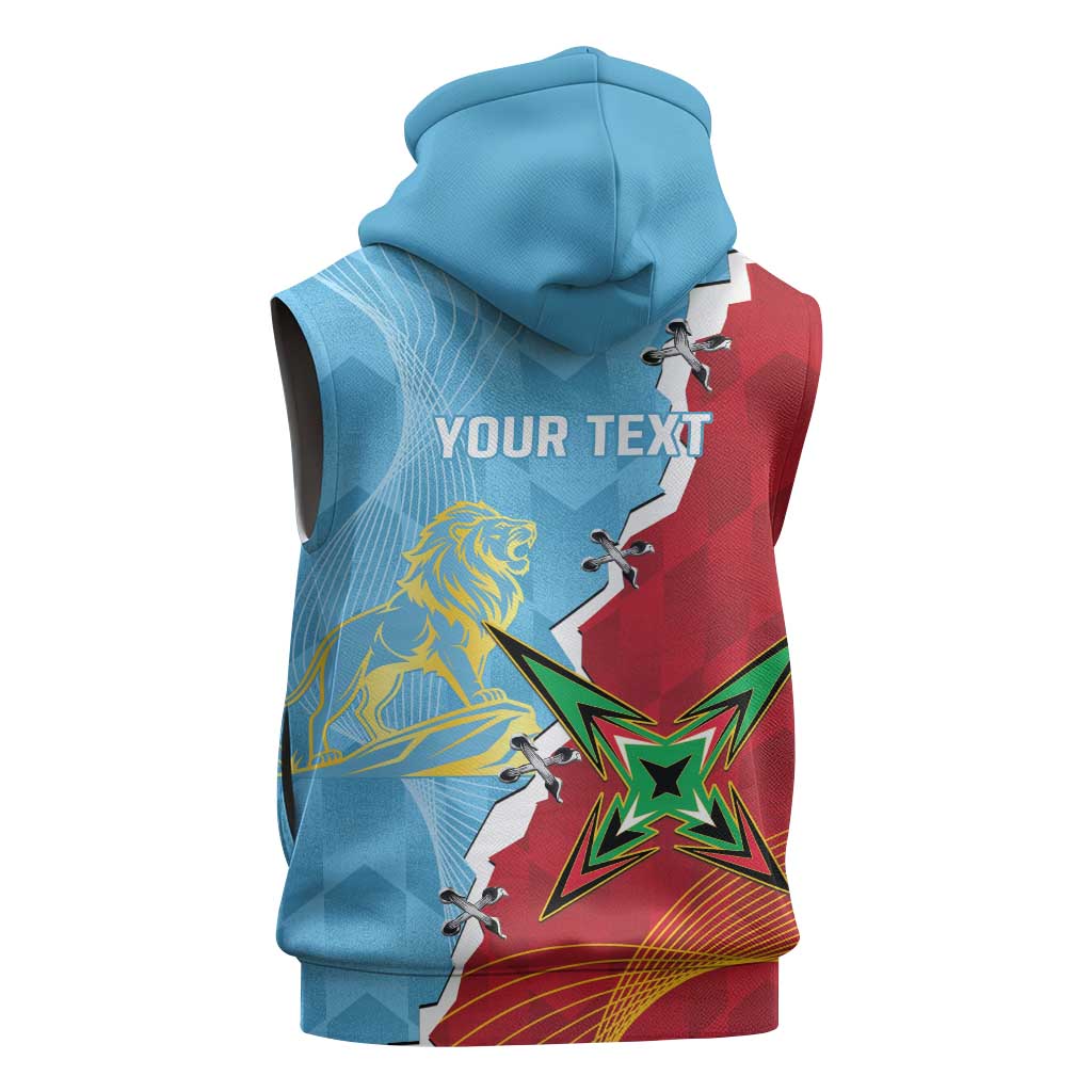 Saint Lucia and Guyana Cricket Personalized Sleeveless Hoodie Kings Amazon Warriors Together - Wonder Print Shop