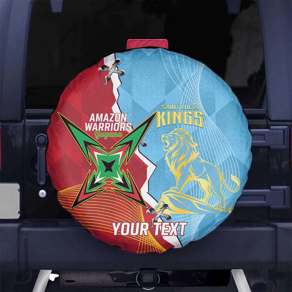 Saint Lucia and Guyana Cricket Personalized Spare Tire Cover Kings Amazon Warriors Together - Wonder Print Shop