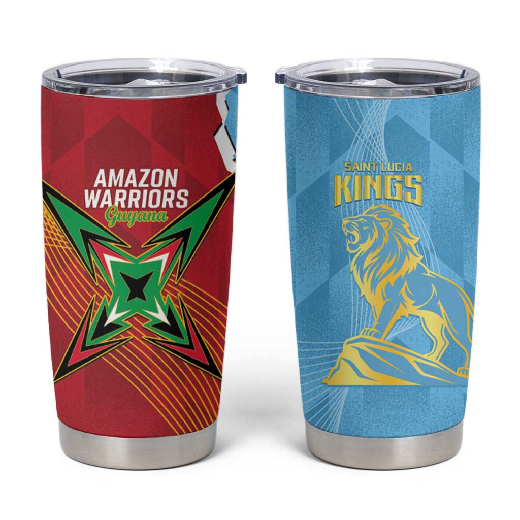 Saint Lucia and Guyana Cricket Tumbler Cup Kings Amazon Warriors Together - Wonder Print Shop