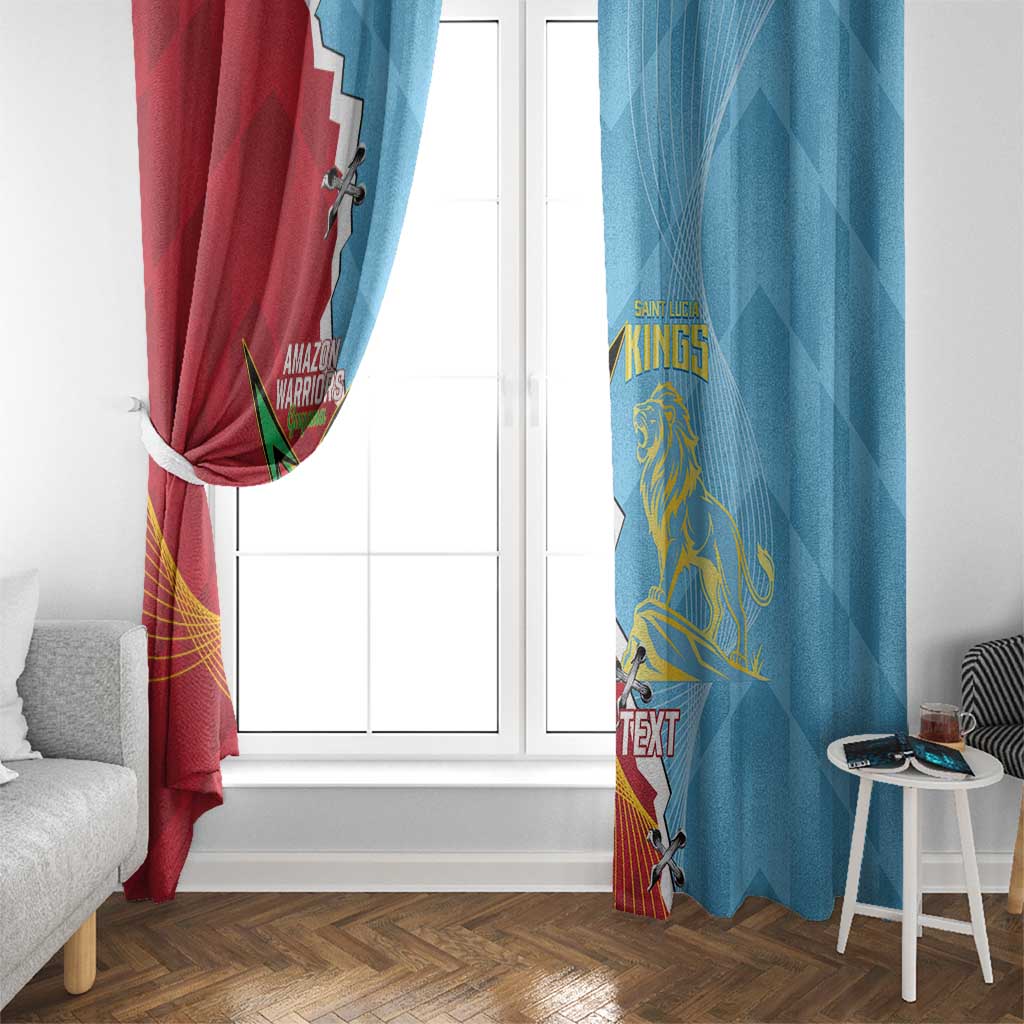 Saint Lucia and Guyana Cricket Personalized Window Curtain Kings Amazon Warriors Together - Wonder Print Shop