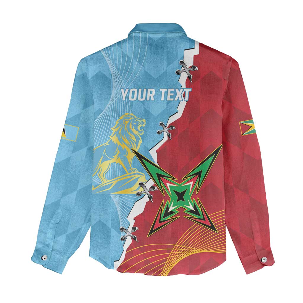 Saint Lucia and Guyana Cricket Personalized Women Casual Shirt Kings Amazon Warriors Together - Wonder Print Shop