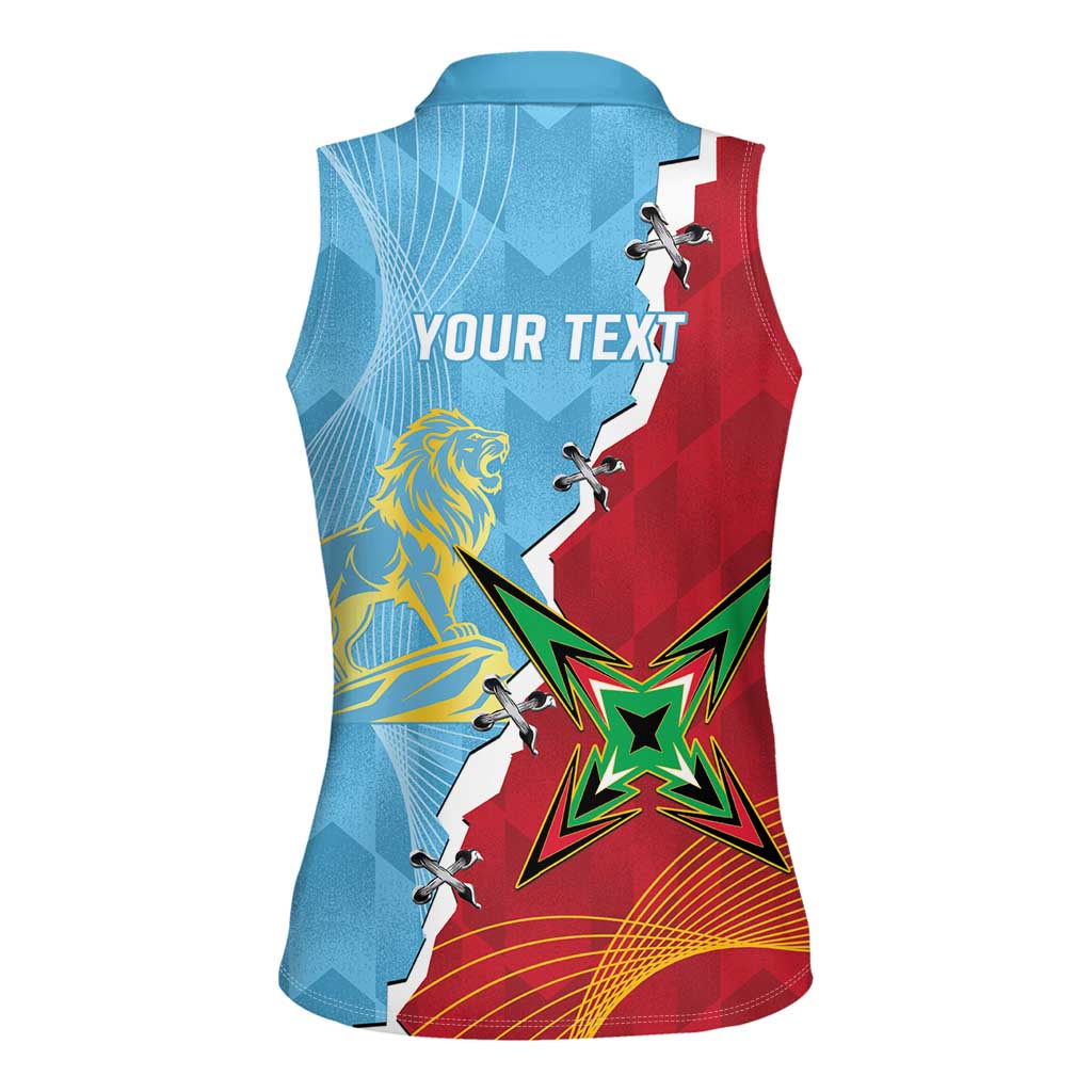 Saint Lucia and Guyana Cricket Personalized Women Sleeveless Polo Shirt Kings Amazon Warriors Together - Wonder Print Shop