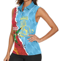 Saint Lucia and Guyana Cricket Personalized Women Sleeveless Polo Shirt Kings Amazon Warriors Together - Wonder Print Shop
