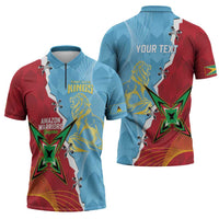 Saint Lucia and Guyana Cricket Personalized Zipper Polo Shirt Kings Amazon Warriors Together - Wonder Print Shop