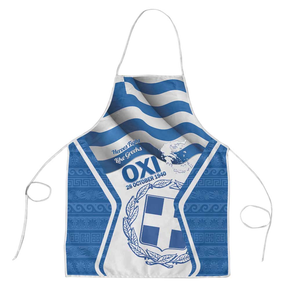 Greece Ohi Day Apron Hellas Coat Of Arms Greek Pattern - Wonder Print Shop