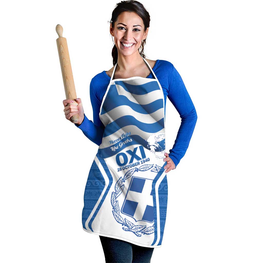 Greece Ohi Day Apron Hellas Coat Of Arms Greek Pattern - Wonder Print Shop