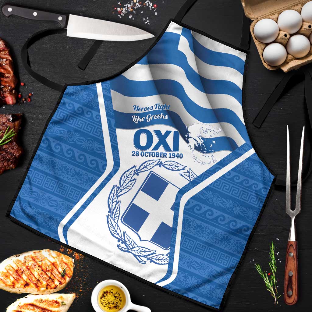 Greece Ohi Day Apron Hellas Coat Of Arms Greek Pattern - Wonder Print Shop