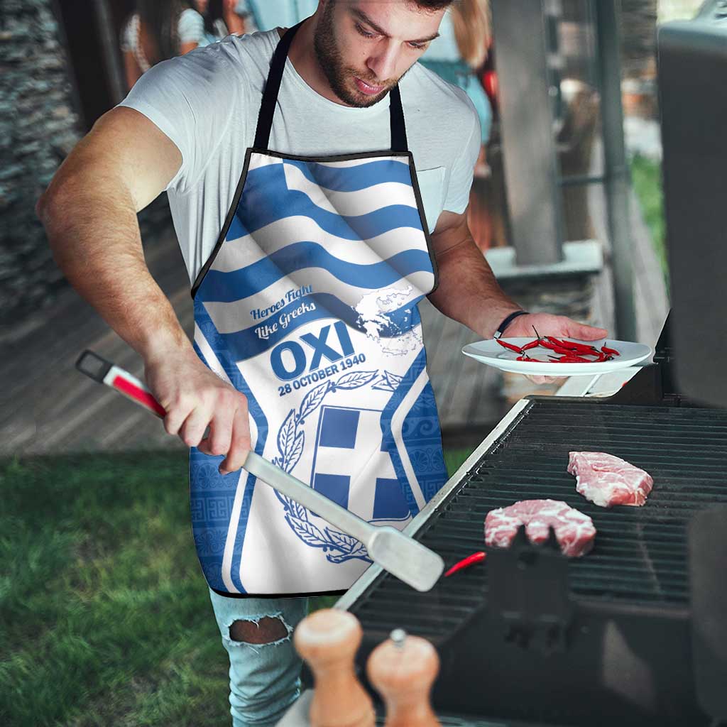 Greece Ohi Day Apron Hellas Coat Of Arms Greek Pattern - Wonder Print Shop