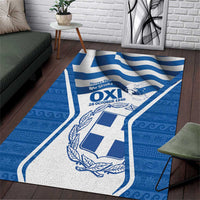 Greece Ohi Day Area Rug Hellas Coat Of Arms Greek Pattern - Wonder Print Shop