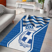 Greece Ohi Day Area Rug Hellas Coat Of Arms Greek Pattern - Wonder Print Shop