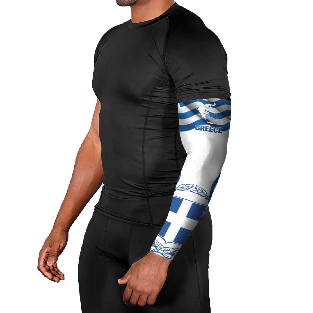 Greece Ohi Day Arm Sleeves Hellas Coat Of Arms Greek Pattern - Wonder Print Shop