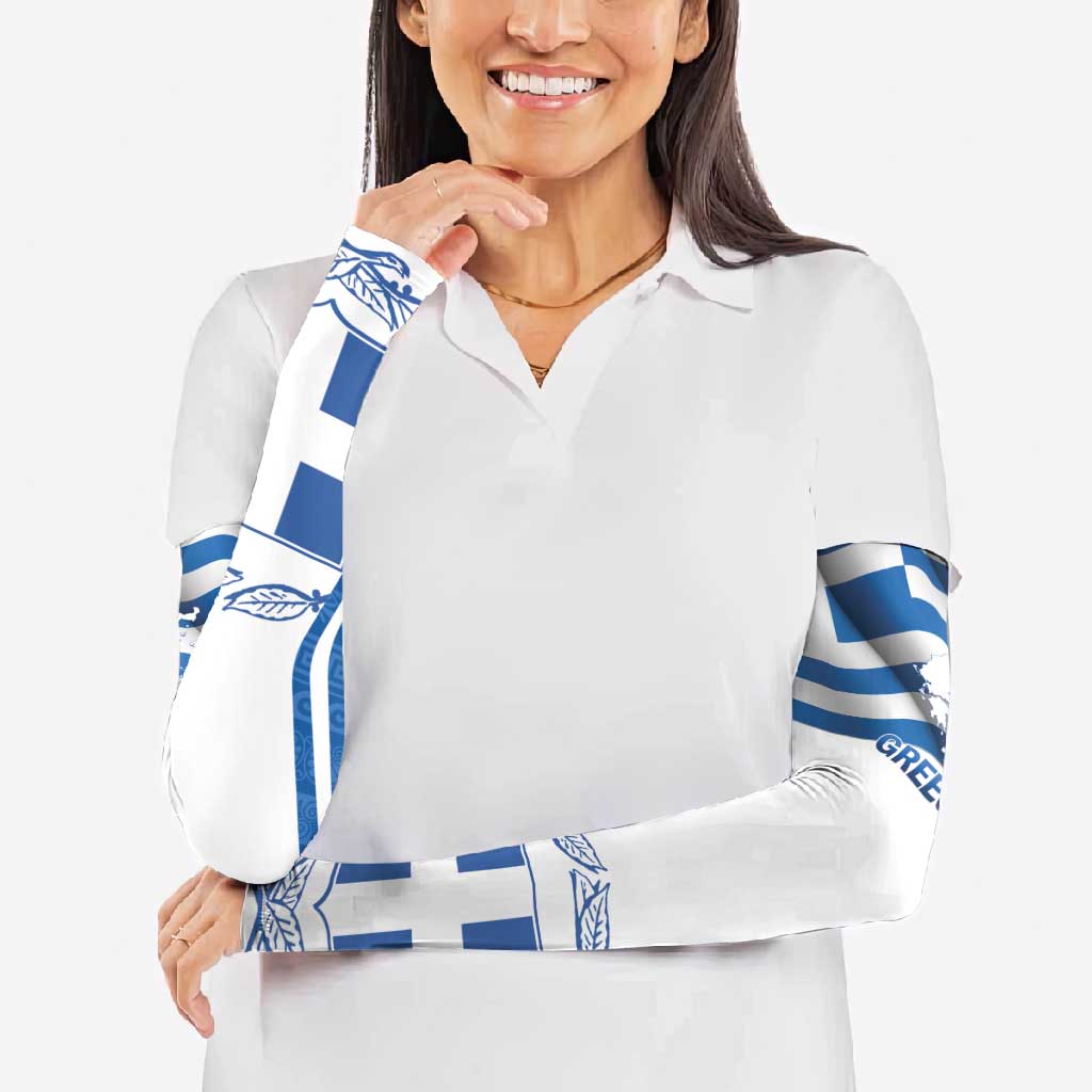 Greece Ohi Day Arm Sleeves Hellas Coat Of Arms Greek Pattern - Wonder Print Shop