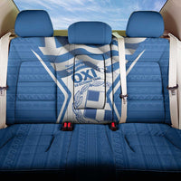 Greece Ohi Day Back Car Seat Cover Hellas Coat Of Arms Greek Pattern - Wonder Print Shop