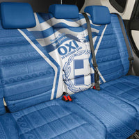 Greece Ohi Day Back Car Seat Cover Hellas Coat Of Arms Greek Pattern - Wonder Print Shop