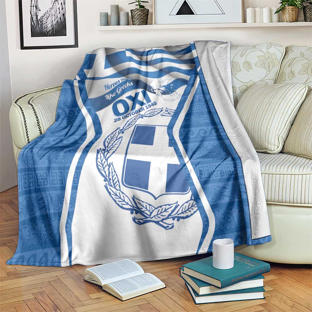 Greece Ohi Day Blanket Hellas Coat Of Arms Greek Pattern - Wonder Print Shop