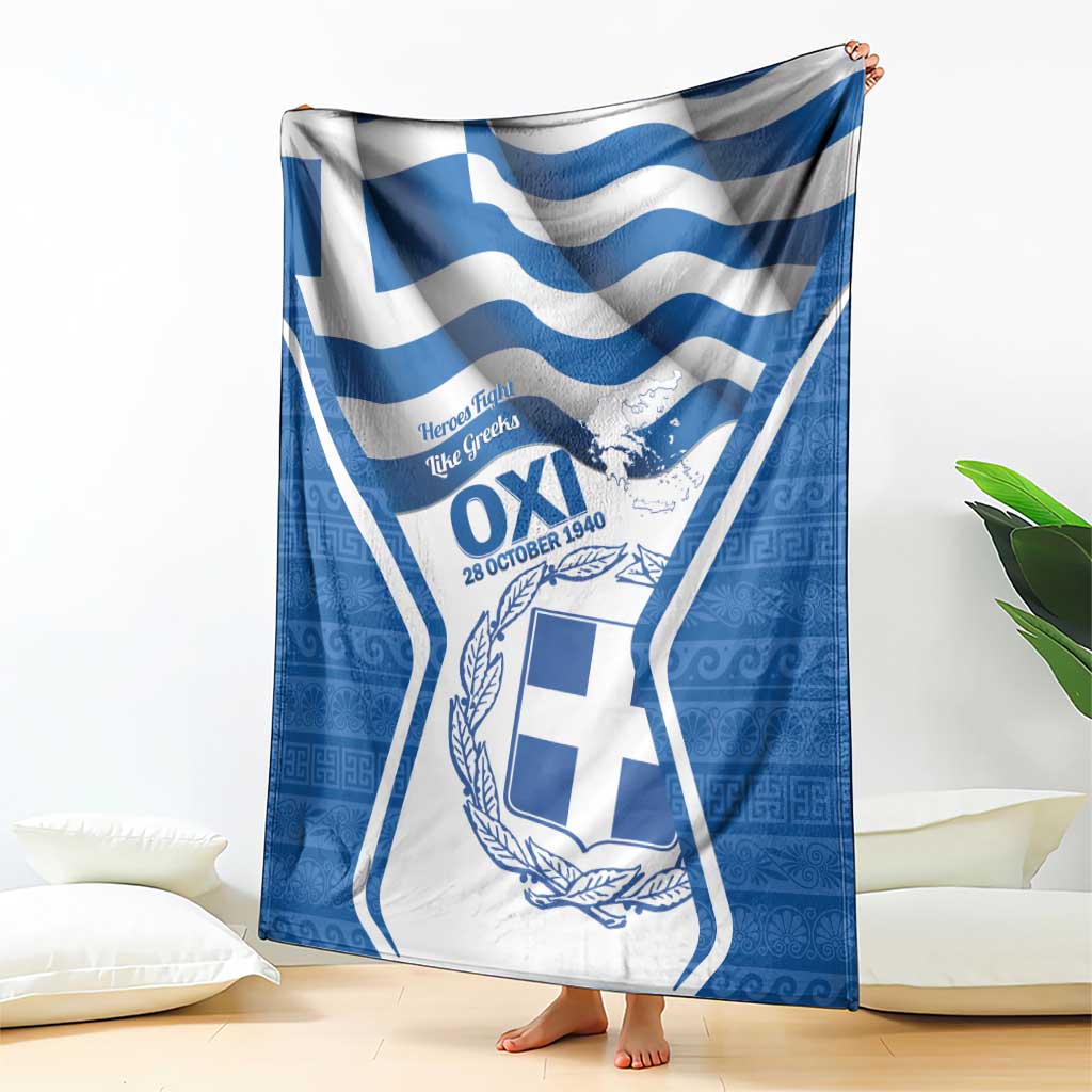 Greece Ohi Day Blanket Hellas Coat Of Arms Greek Pattern - Wonder Print Shop