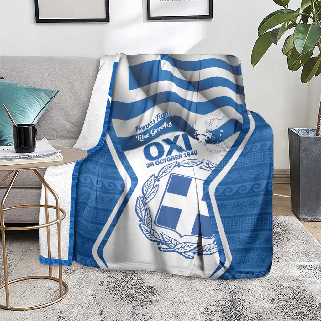 Greece Ohi Day Blanket Hellas Coat Of Arms Greek Pattern - Wonder Print Shop