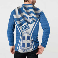 Greece Ohi Day Button Sweatshirt Hellas Coat Of Arms Greek Pattern - Wonder Print Shop