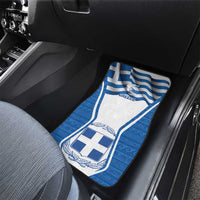 Greece Ohi Day Car Mats Hellas Coat Of Arms Greek Pattern - Wonder Print Shop