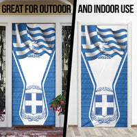 Greece Ohi Day Door Cover Hellas Coat Of Arms Greek Pattern - Wonder Print Shop