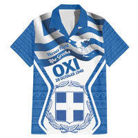 Greece Ohi Day Family Matching Mermaid Dress and Hawaiian Shirt Hellas Coat Of Arms Greek Pattern - Wonder Print Shop