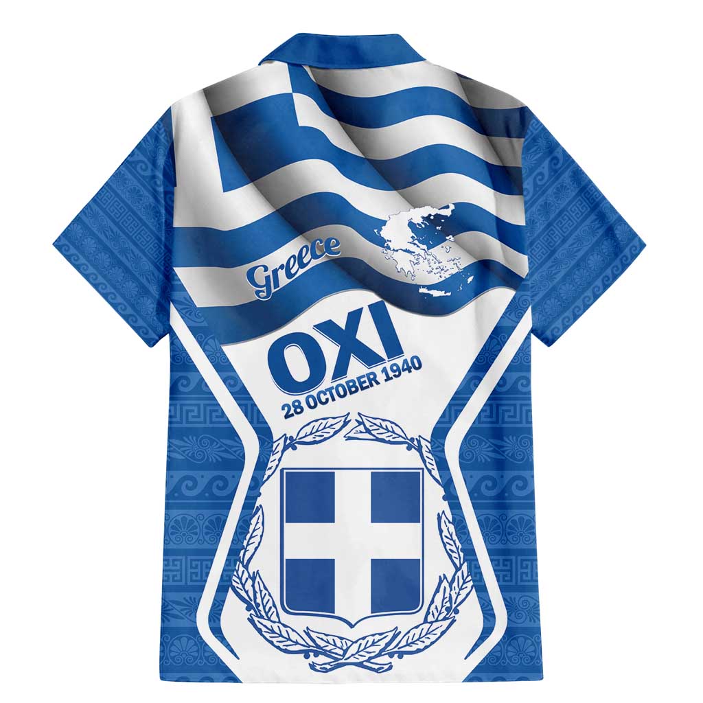 Greece Ohi Day Family Matching Mermaid Dress and Hawaiian Shirt Hellas Coat Of Arms Greek Pattern - Wonder Print Shop