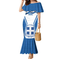 Greece Ohi Day Family Matching Mermaid Dress and Hawaiian Shirt Hellas Coat Of Arms Greek Pattern - Wonder Print Shop
