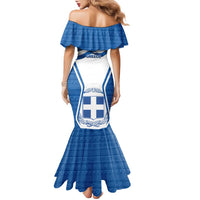 Greece Ohi Day Family Matching Mermaid Dress and Hawaiian Shirt Hellas Coat Of Arms Greek Pattern - Wonder Print Shop