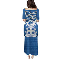 Greece Ohi Day Family Matching Puletasi and Hawaiian Shirt Hellas Coat Of Arms Greek Pattern - Wonder Print Shop