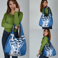 Greece Ohi Day Grocery Bag Hellas Coat Of Arms Greek Pattern - Wonder Print Shop