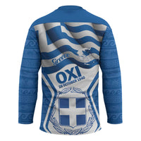 Greece Ohi Day Hockey Jersey Hellas Coat Of Arms Greek Pattern - Wonder Print Shop