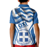 Greece Ohi Day Kid Polo Shirt Hellas Coat Of Arms Greek Pattern - Wonder Print Shop