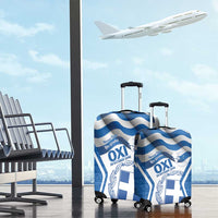 Greece Ohi Day Luggage Cover Hellas Coat Of Arms Greek Pattern - Wonder Print Shop