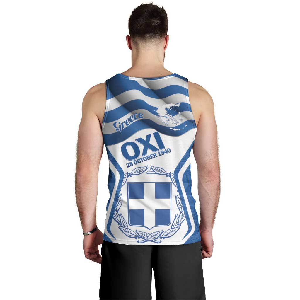 Greece Ohi Day Men Tank Top Hellas Coat Of Arms Greek Pattern - Wonder Print Shop