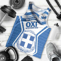 Greece Ohi Day Men Tank Top Hellas Coat Of Arms Greek Pattern - Wonder Print Shop