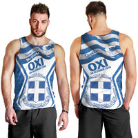 Greece Ohi Day Men Tank Top Hellas Coat Of Arms Greek Pattern - Wonder Print Shop