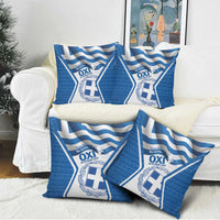 Greece Ohi Day Pillow Cover Hellas Coat Of Arms Greek Pattern - Wonder Print Shop