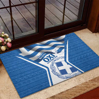 Greece Ohi Day Rubber Doormat Hellas Coat Of Arms Greek Pattern - Wonder Print Shop