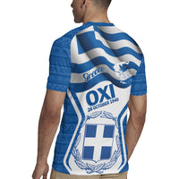 Greece Ohi Day Rugby Jersey Hellas Coat Of Arms Greek Pattern - Wonder Print Shop