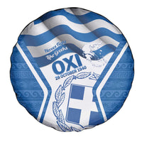 Greece Ohi Day Spare Tire Cover Hellas Coat Of Arms Greek Pattern - Wonder Print Shop