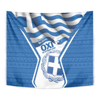 Greece Ohi Day Tapestry Hellas Coat Of Arms Greek Pattern - Wonder Print Shop
