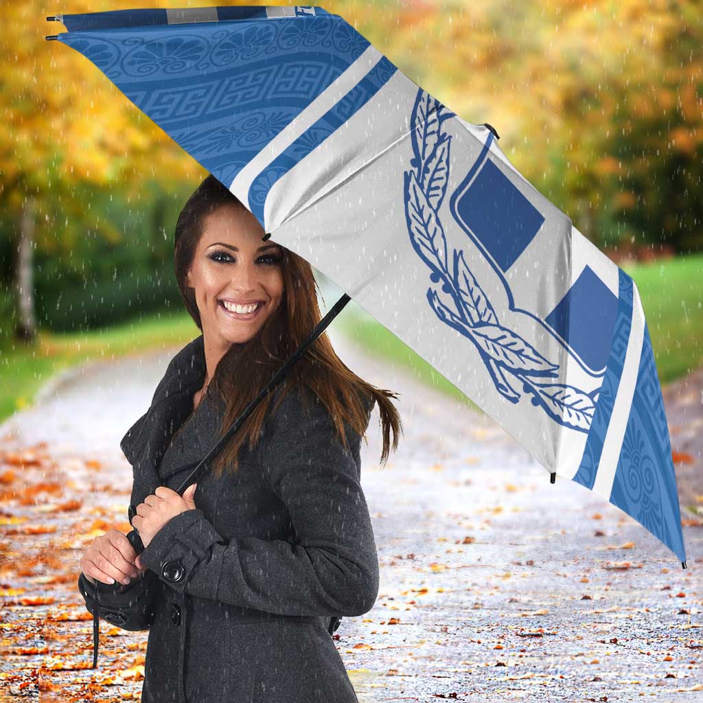 Greece Ohi Day Umbrella Hellas Coat Of Arms Greek Pattern - Wonder Print Shop