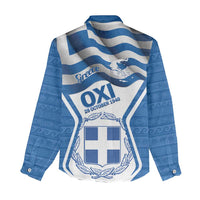 Greece Ohi Day Women Casual Shirt Hellas Coat Of Arms Greek Pattern - Wonder Print Shop