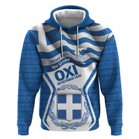 Greece Ohi Day Zip Hoodie Hellas Coat Of Arms Greek Pattern - Wonder Print Shop