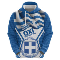Greece Ohi Day Zip Hoodie Hellas Coat Of Arms Greek Pattern - Wonder Print Shop