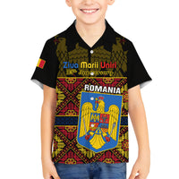 Personalised Romania Great Union Day Family Matching Off Shoulder Maxi Dress and Hawaiian Shirt Ziua Marii Uniri 105th Anniversary - Wonder Print Shop