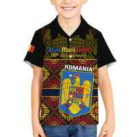 Personalised Romania Great Union Day Family Matching Short Sleeve Bodycon Dress and Hawaiian Shirt Ziua Marii Uniri 105th Anniversary - Wonder Print Shop