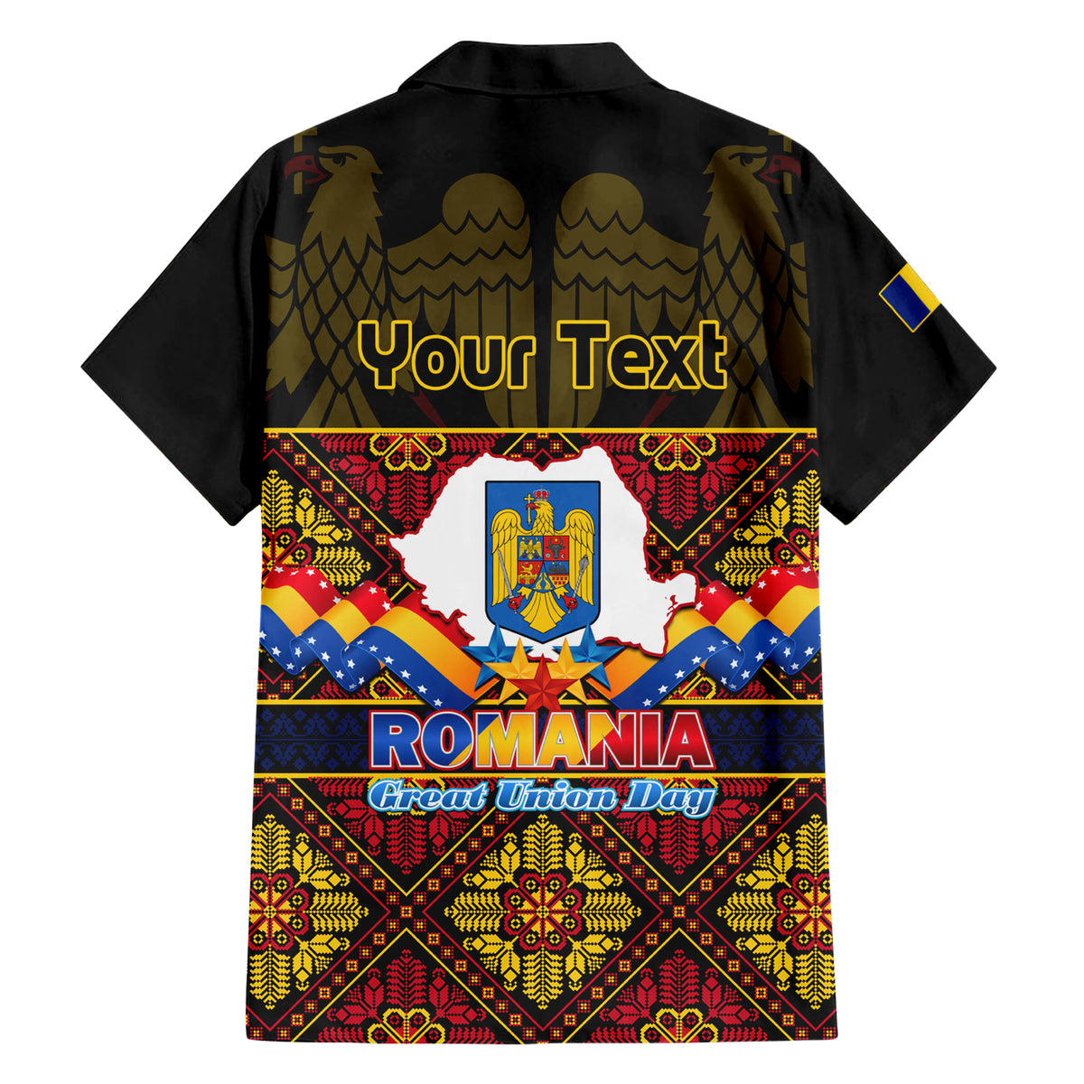 Personalised Romania Great Union Day Hawaiian Shirt Ziua Marii Uniri 105th Anniversary - Wonder Print Shop